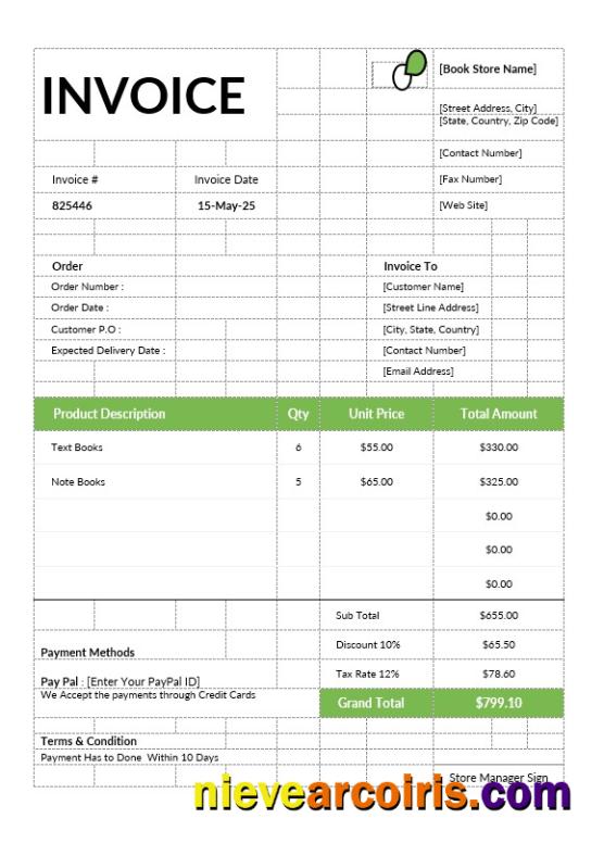 Book Store Invoice Photolook