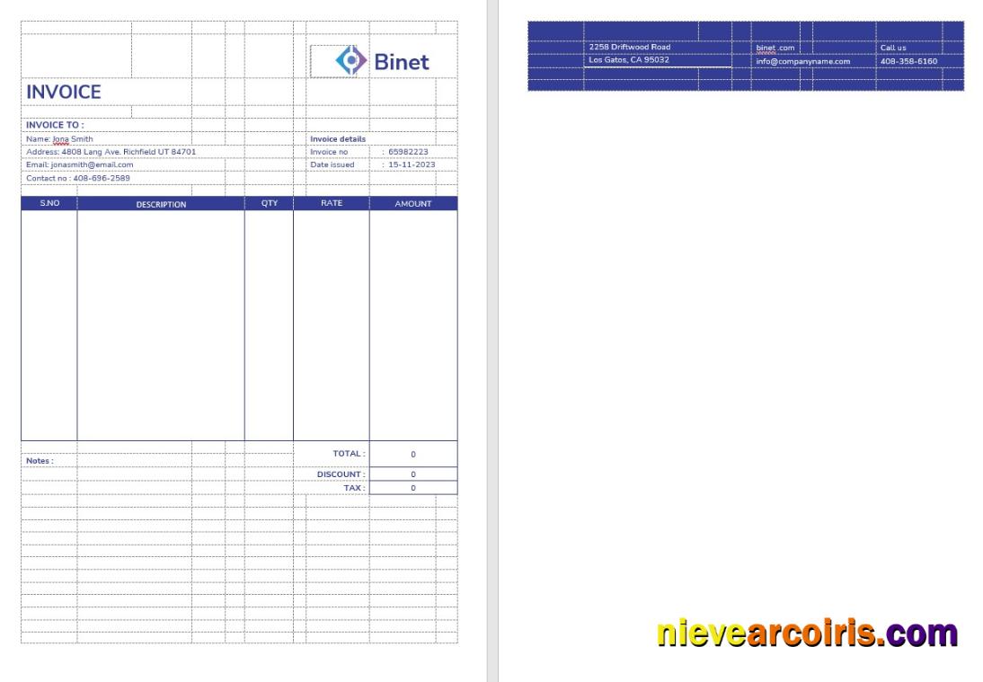 Editable Business Networking Invoice Template