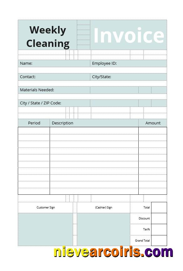 Professional Commercial Cleaning Invoice Template