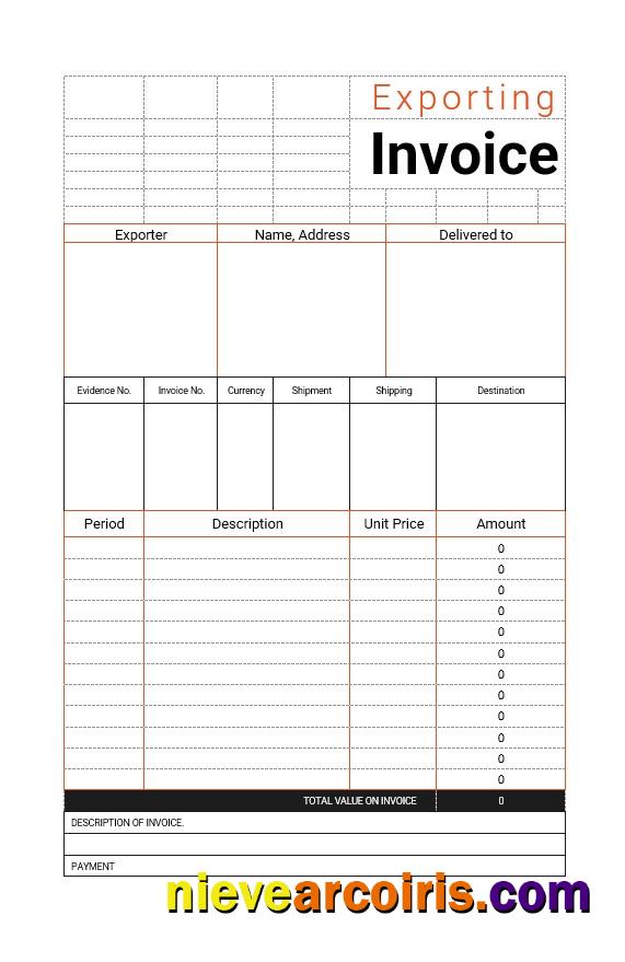 Editable Commercial Export Invoice Template