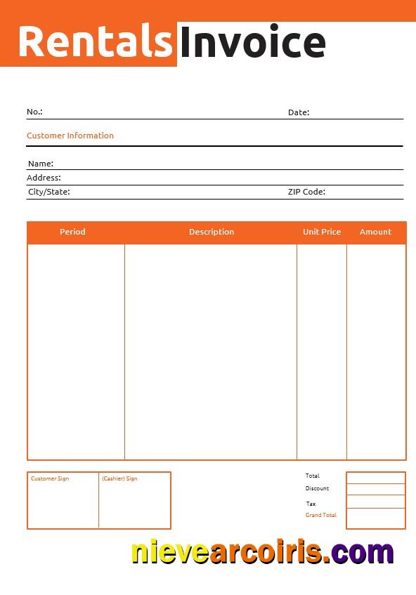 Professional Commercial Rental Invoice Template