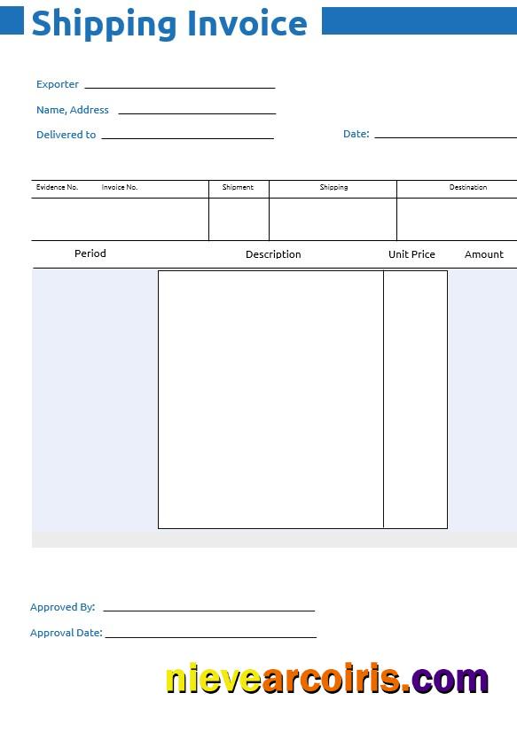 Professional Commercial Shipping Invoice Template