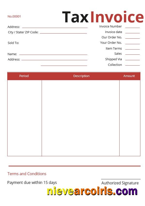 Realistic Commercial Tax Invoice Template