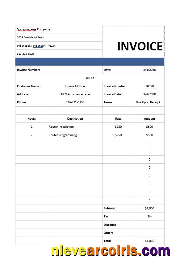 Editable Computer Services Invoice Template