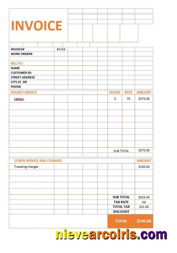 Realistic Consultancy Service Invoice Template