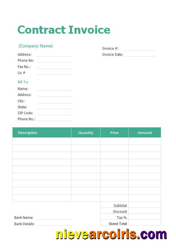 Premium Contract Invoice Template