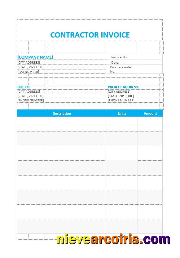 Professional Contractor Invoice Template