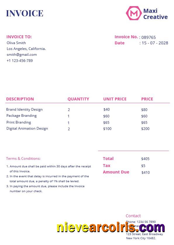 Professional Creative Agency Invoice Template