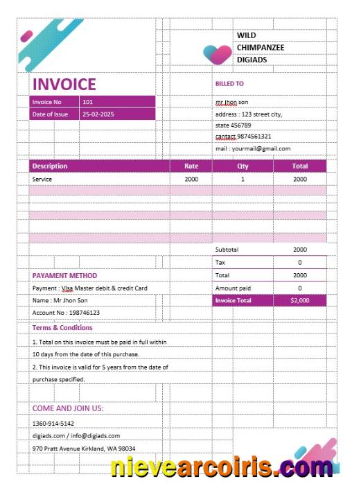 Premium Digital Advertising Agency Invoice Template