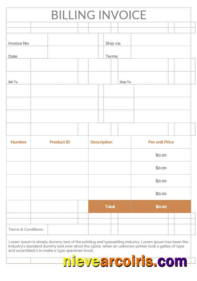 Realistic Editable Billing Invoice Template