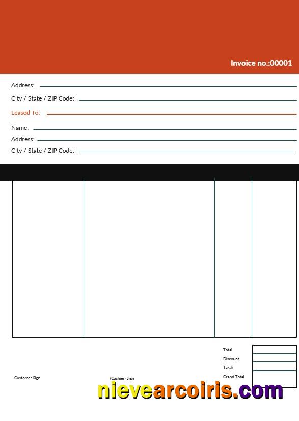 Premium Editable Commercial Lease Invoice Template