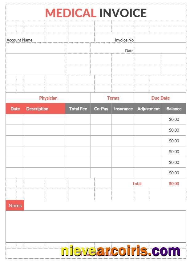 Professional Editable Medical Invoice Template