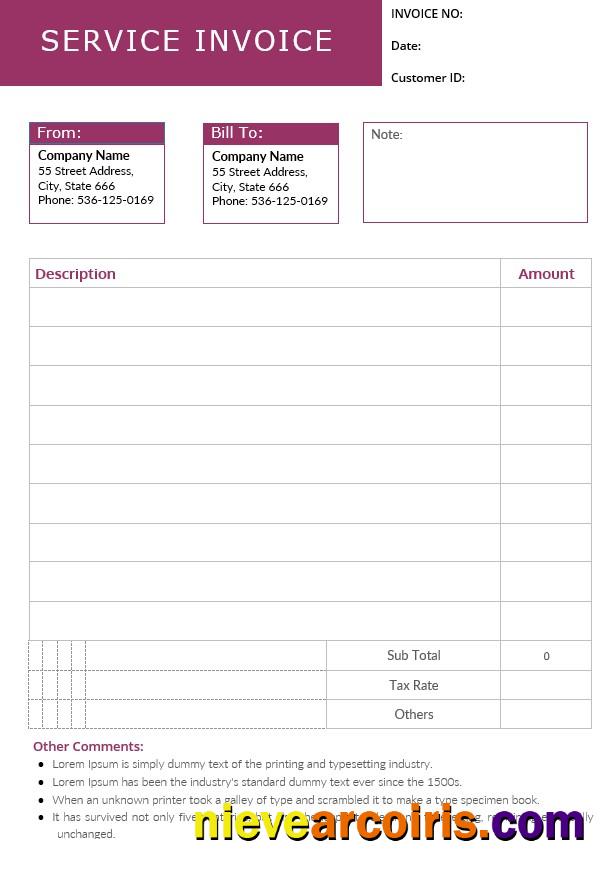 Premium Editable Service Invoice Template