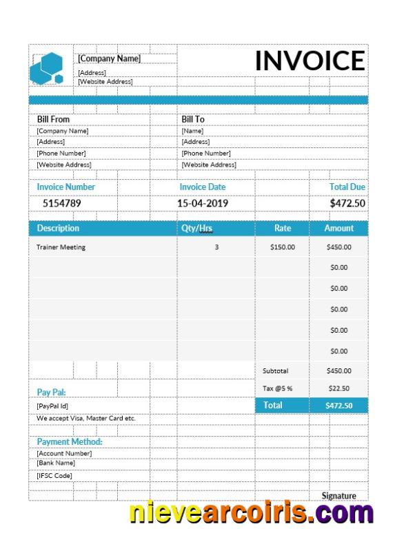 Realistic Educational Consultant Invoice Template