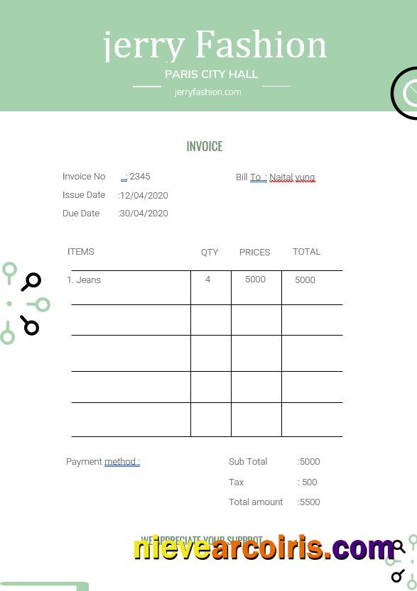 Premium Fashion Store Invoice Template