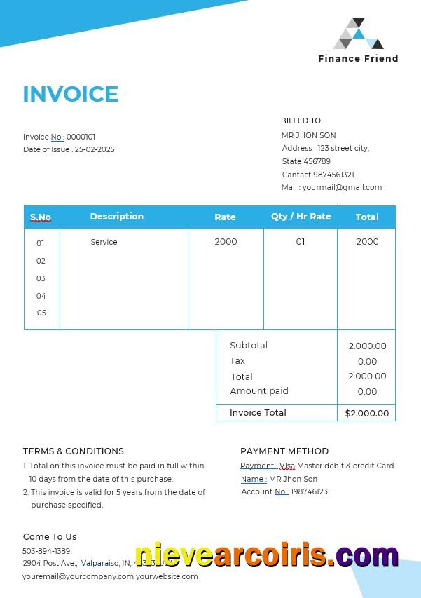 Realistic Finance Consultant Invoice Template
