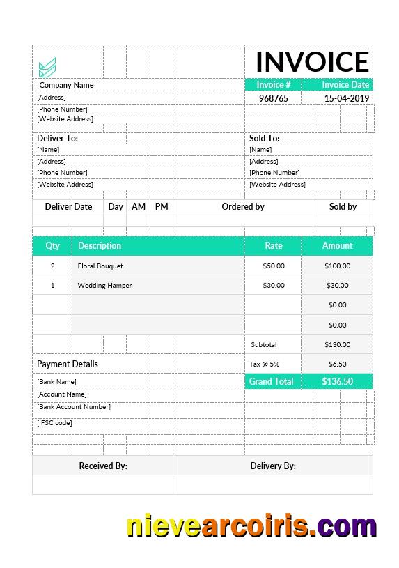 Premium Flower Shop Invoice Template
