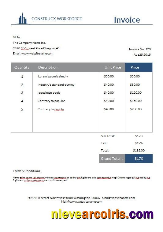 Editable Free Architecture Invoice Template