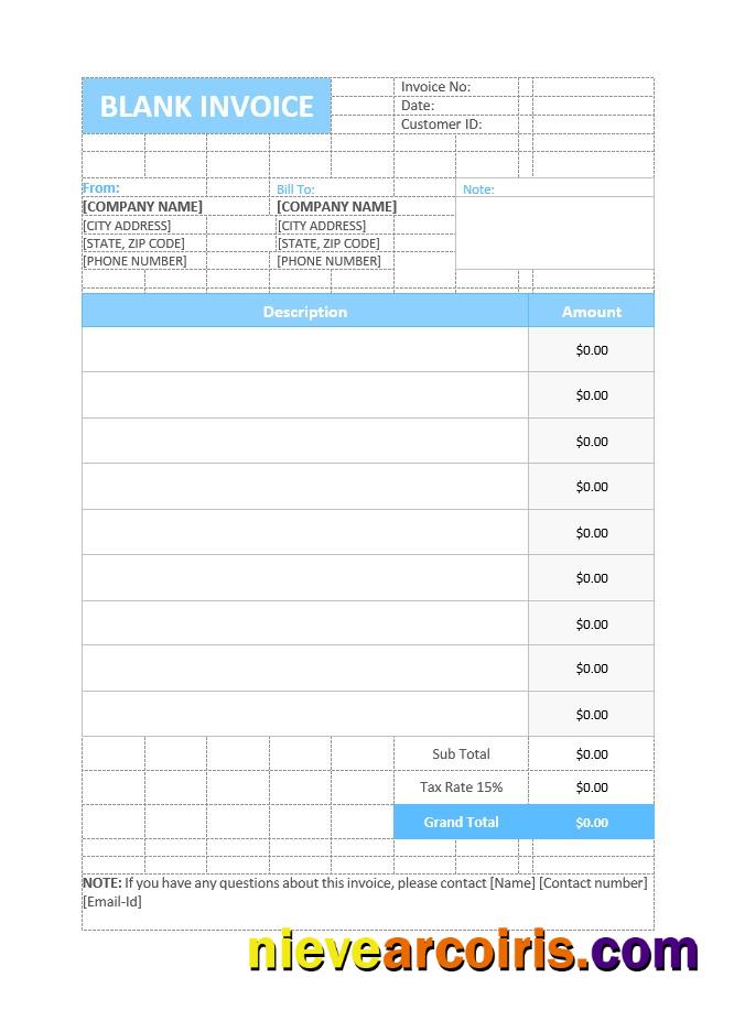 Realistic Free Basic Invoice Template