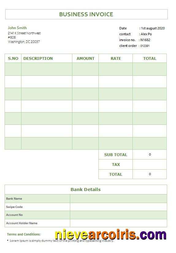 Professional Free Business Invoice Template