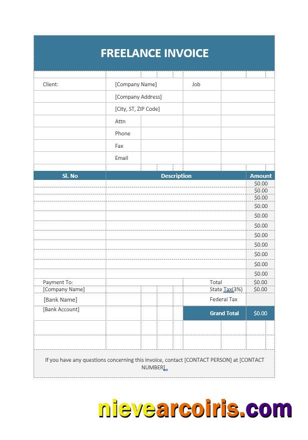 Free Freelance Invoice Photolook