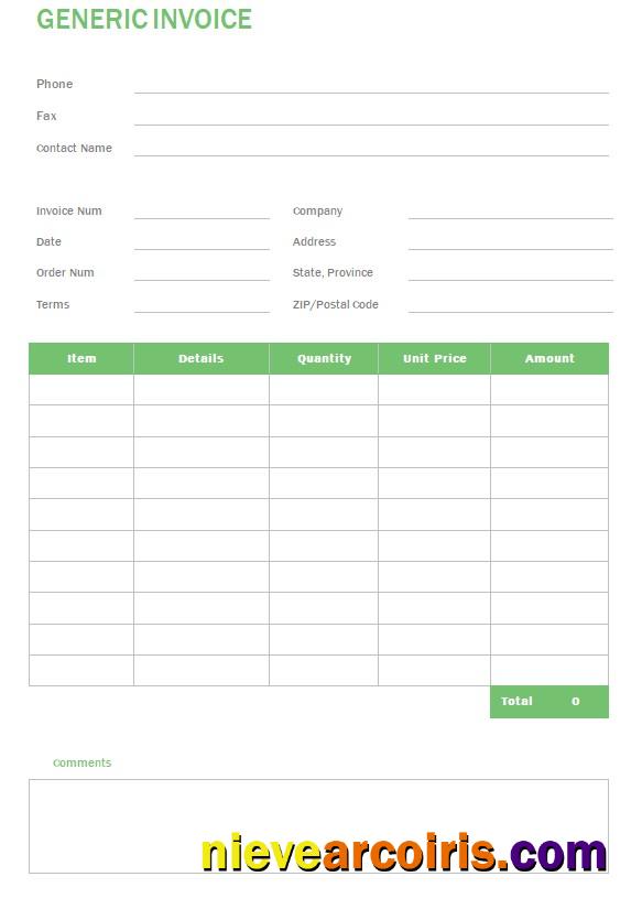 Free Generic Invoice Template