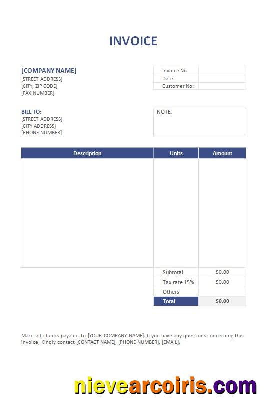 Free Invoice Format Preview