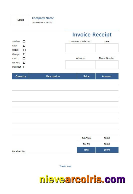 Editable Free Invoice Receipt Template
