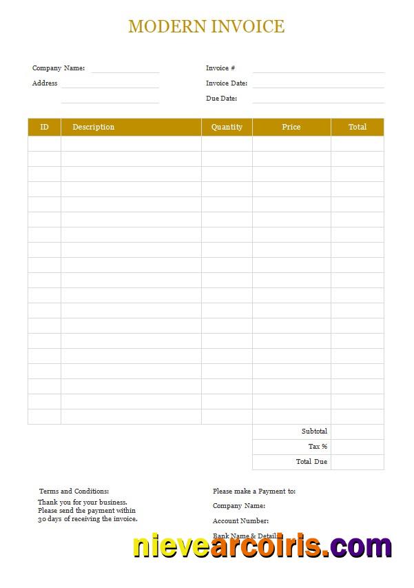 Editable Free Modern Invoice Template