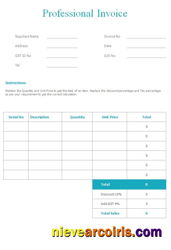 Premium Free Professional Invoice Template