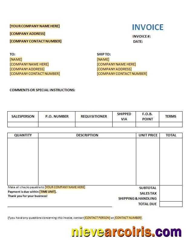 Premium Free Purchase Invoice Template