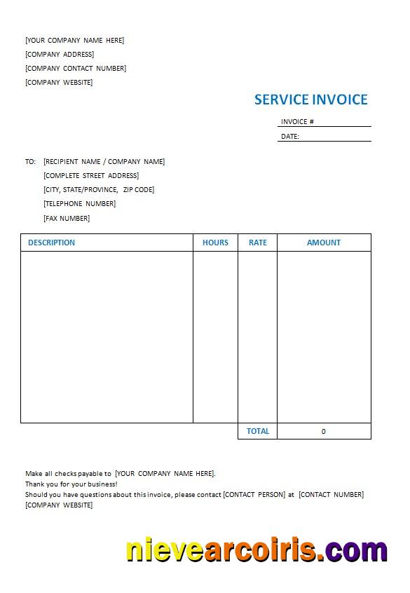 Professional Free Service Invoice Template
