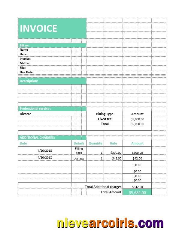 Editable Legal Service Invoice Template