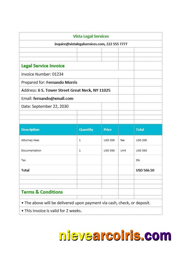 Premium Legal Services Invoice Template