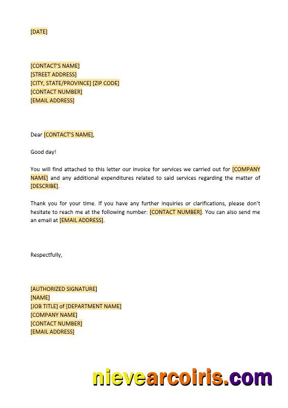 Editable Letter To Customer Invoice Attached Template