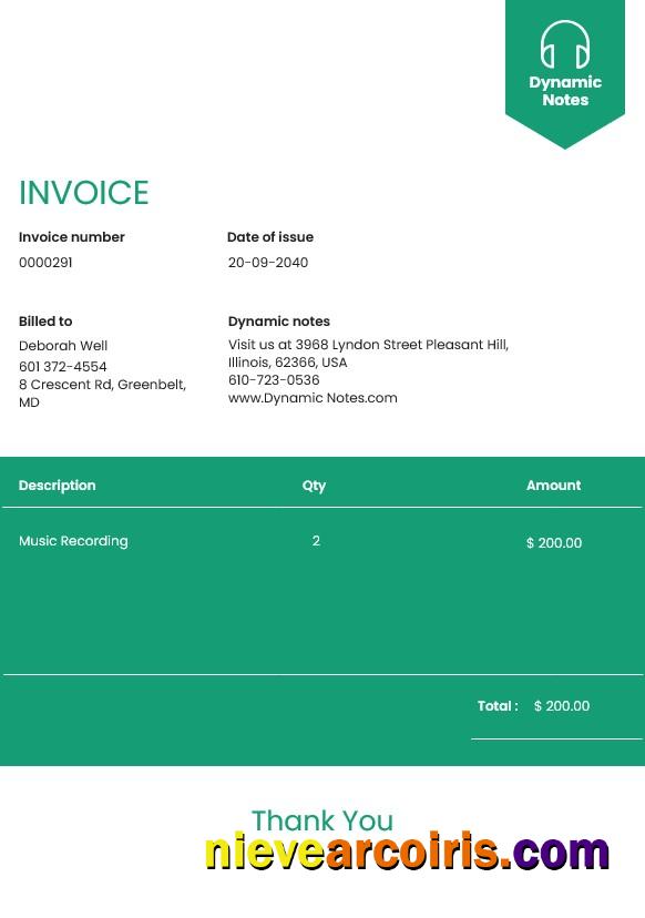 Premium Music Production Invoice Template