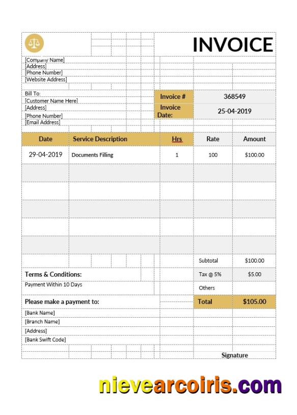 Premium Notary Invoice Template