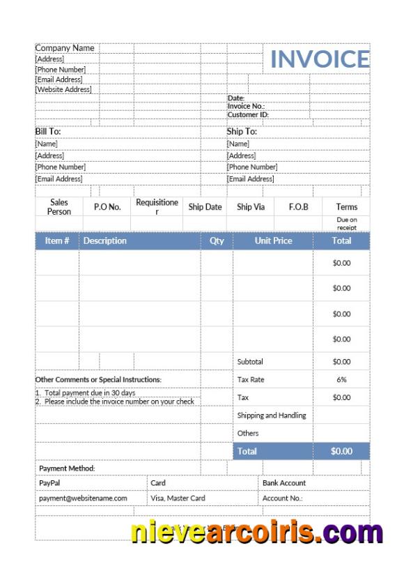 Premium Product Sales Invoice Template