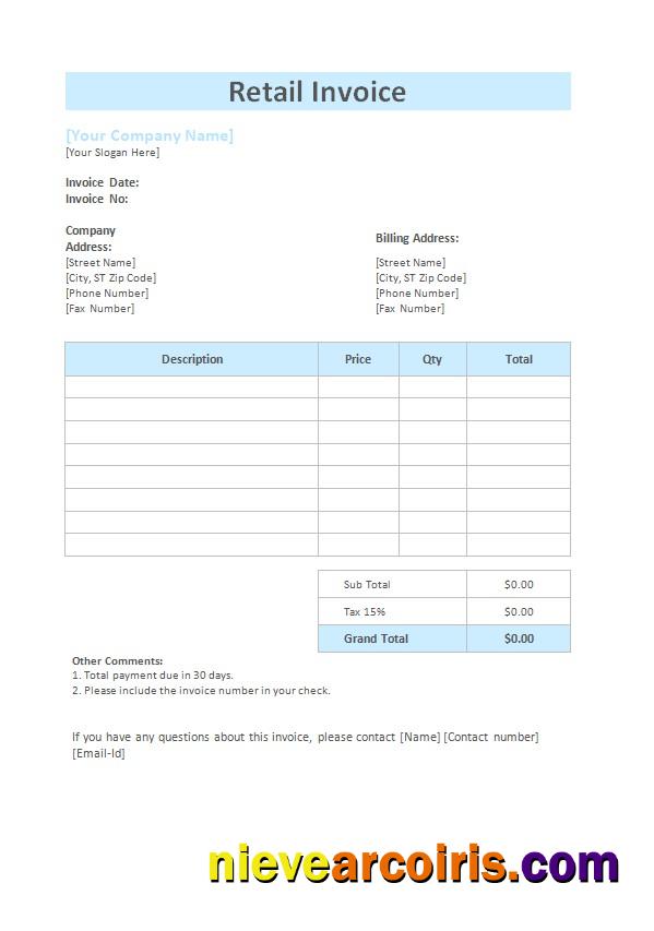 Premium Retail Invoice Template