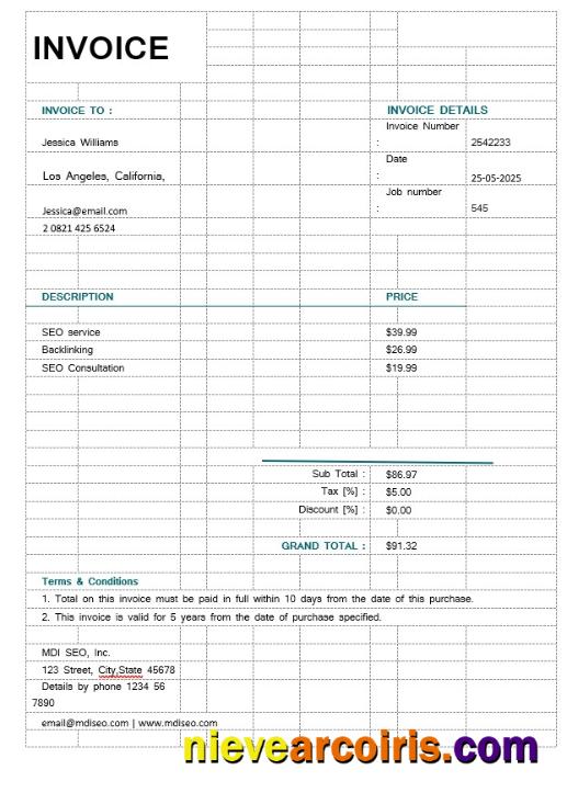 Premium SEO Invoice Template
