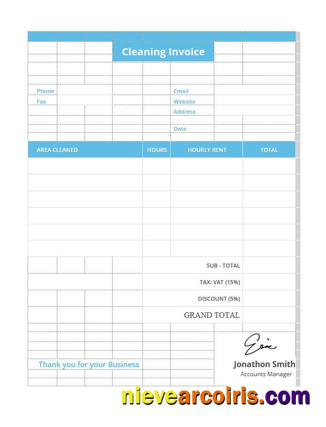 Premium Sample Cleaning Invoice Template