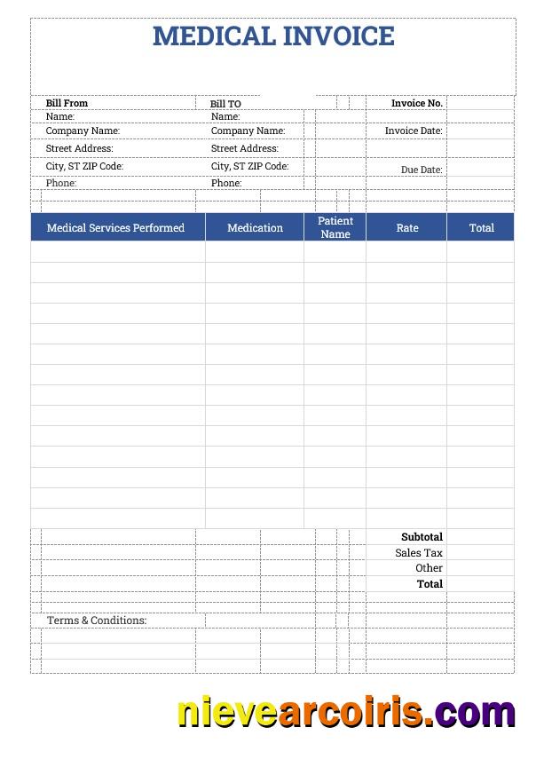 Premium Sample Medical Invoice Template