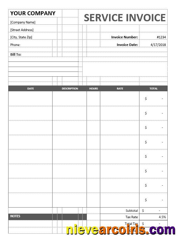 Premium Sample Service Invoice Template