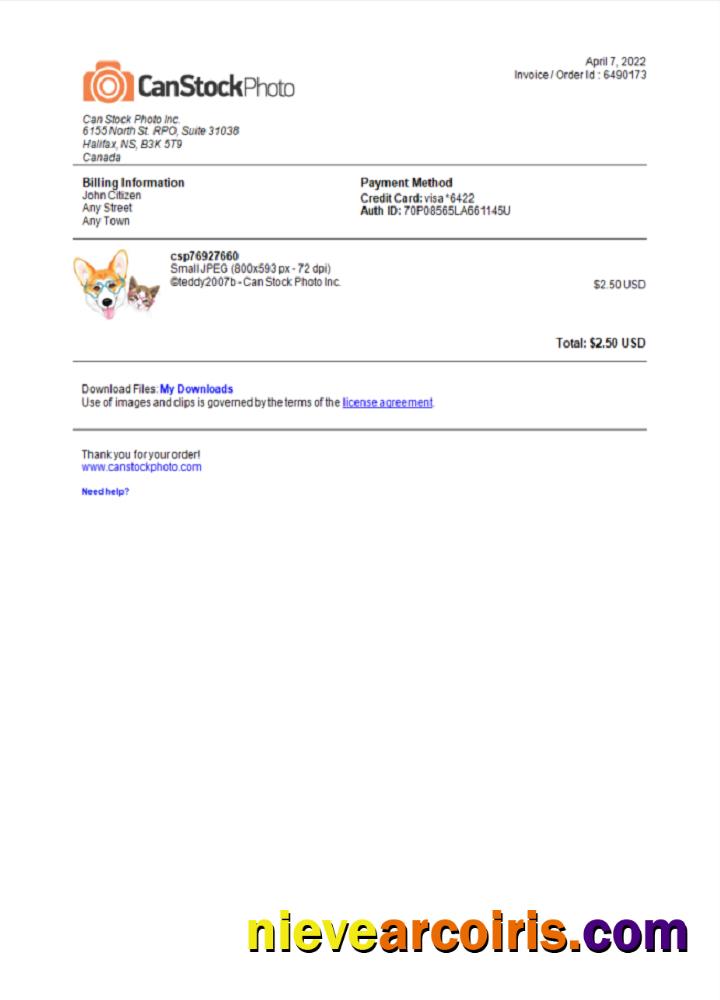 USA Canada Can Stock Photo Invoice Photolook