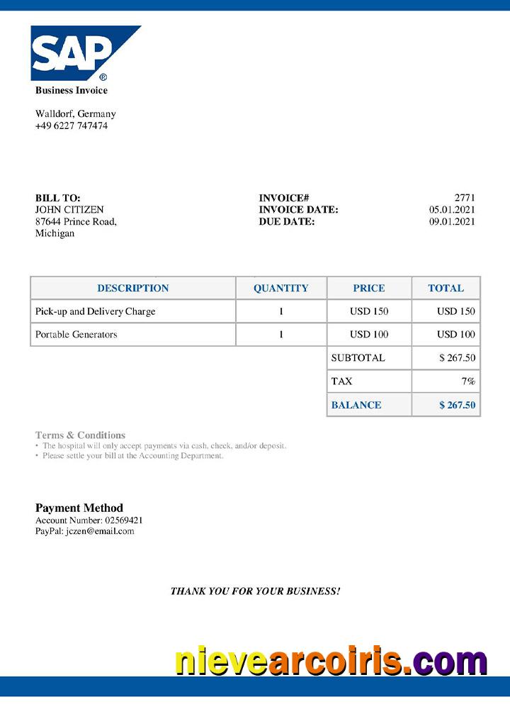USA SAP Invoice Preview