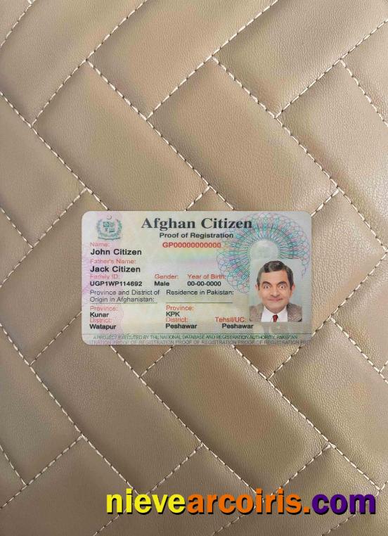 Afghanistan Citizen Proof Registration Card Photolook FRONT Preview