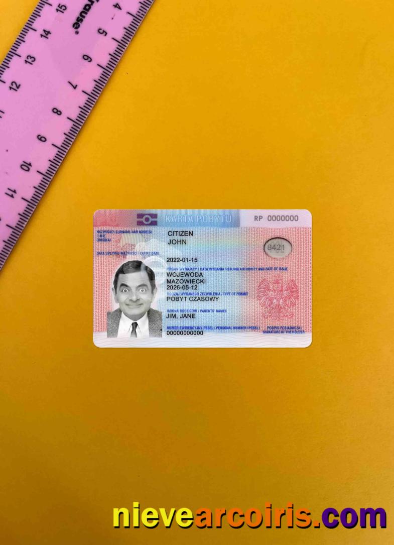 Poland Residence Permit Photolook FRONT Sample
