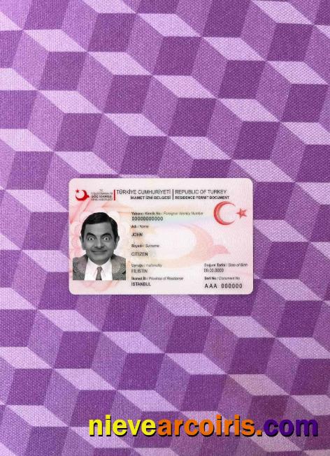 Turkey Residence Permit Photolook FRONT Sample