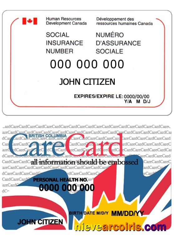 Canada Social Insurance Number (SIN) Card Photolook