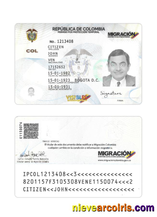 Colombia Temporary Protection Leave Card Preview